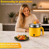 DMG Supply Noodle Pan - Geel - Elektrische Kookpan - Hotpot - Noodle Kom - 1,8 L - Multicooker