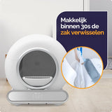- Automatische Kattenbak - Bedienen via App - 65L - incl matje en 3 rollen opvangzakjes