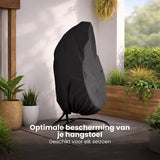 Beschermhoes Hangstoel Egg - Zwart - 190 x 115 cm - Waterproof - Universeel model - Hoes van Egg Chair - Waterdichte Beschermer voor Egg Stoel met Standaard