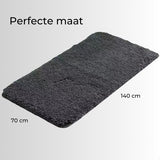AKSA Home® Badmat 70x140 cm - Grote douchemat antislip - Badmat antislip - Badkamermat - Vloerkleed - Donkergrijs