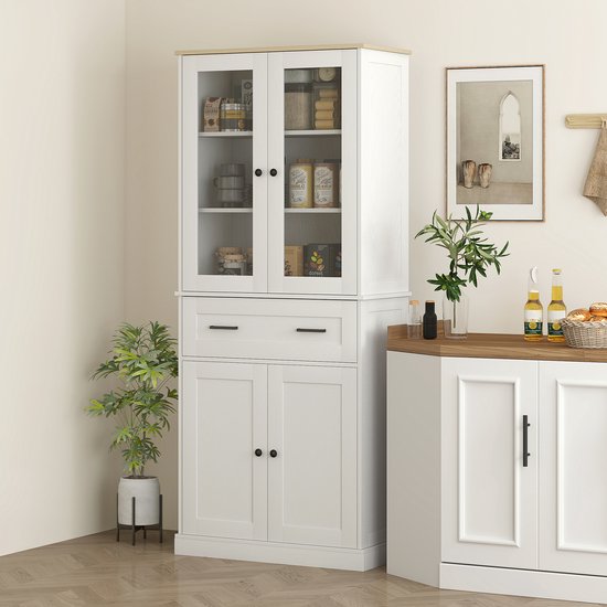 Keukenkast Buffetkast met Lades 40x76x182 cm - Crèmewit