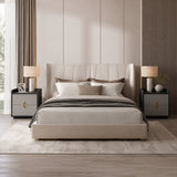 Modern nachtkastje met lade – Luxe nachtkast zwart-grijs – Nachtkastje 53 cm – Stijlvolle nachttafel voor slaapkamer