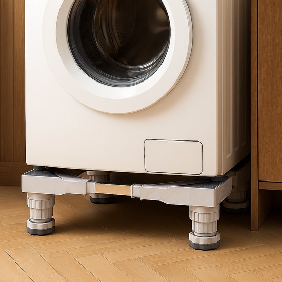 Verstelbare Wasmachine Verhoger – Stabiele en Universele Ondersteuning voor Wasmachines & Drogers – Verhoogt tot 11 cm – Antislip & Geluiddempend