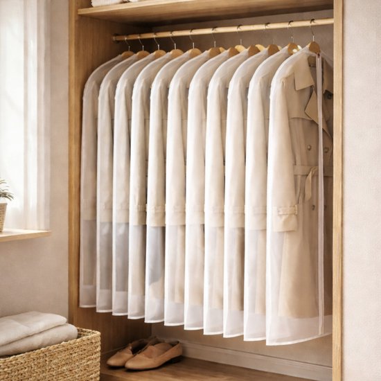 Kledinghoes - 10 stuks - 160x40 - Wit - Kledinghoezen - Kledinghoes Wit - Trouwjurkhoes - Kostumhoes