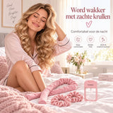 Heatless Curls Set 5-delig – Krullen Zonder Hitte – Satijnen Krulband 98 cm – Inclusief 2 Scrunchies, Haarklem & Sprayfles – Roze