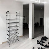 Schoenenrek met 8 Lagen – Ruimte voor 40 Paar Schoenen – Stevig Ontwerp van Metaal en Kunststof – Ruimtebesparend en Modern