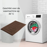 AKSA Home® Badmat 50x80 cm - Douchemat antislip - Badmat antislip - Badkamermat - Vloerkleed - Bruin