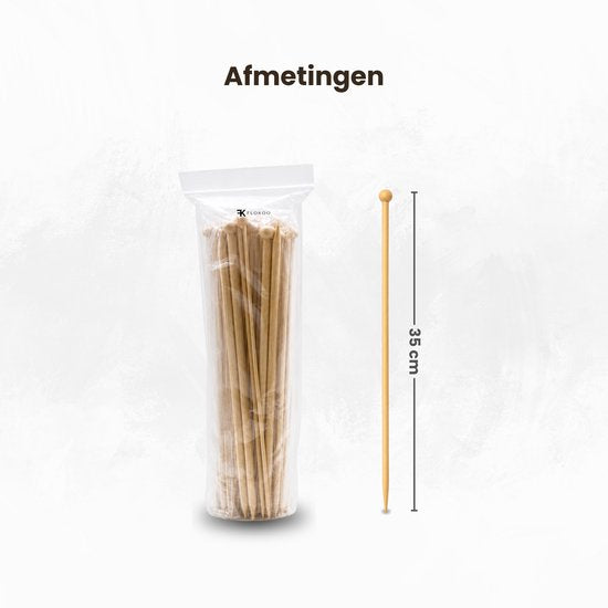 Breinaalden Set Bamboe 36 Stuks - 18 Verschillende Maten - 35 cm Lang - 2 tot 10 mm Dikte - Ergonomische Breinaald - Kwalitatief Hoogwaardig Bamboe