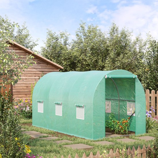 4goodz Tunnelserre Kweekkas 395x195x190 cm - Gaasplastic met Raam