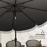 Kantelbare Parasol met Volant 269 cm doorsnede - Donkergrijs