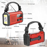 NovaWare NoodRadio Solar Opwindbaar - FM-AM - Powerbank Zonneenergie met 20.000mAh - Survival Noodpakket - Draagbare Radio op batterijen – Rood