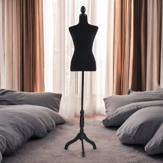 Etalagepop Vrouw - Zwart - Paspop Dames - Verstelbaar 134 tot 170 cm