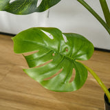 Kunstplant Monstera 110cm - 11 Bladeren en zwarte Pot