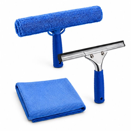 Glazenwasser set - 3-delig - Raamtrekker - Inwasser - Mircrovezeldoek - Ramenwas set - Raamwisser