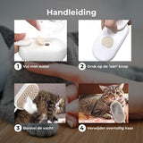 Luxe Kattenborstel - Hondenborstel - Kattenkam met Massagefunctie - met Stoom - Kortharig - Langharig - Wit