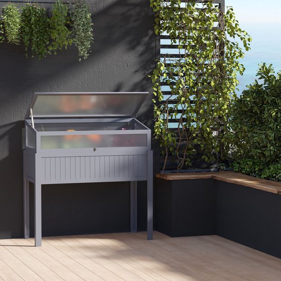 4goodz Houten Kweekkas - moestuin op Poten - Grijs