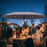4goodz Duo-parasol 460x270 - brede XL parasol - Donkergrijs