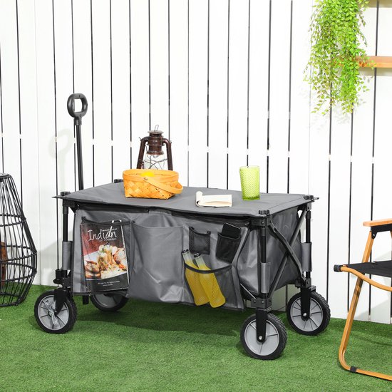 4goodz Strandwagen opvouwbaar met Tafel Afdekking - 5 zakken