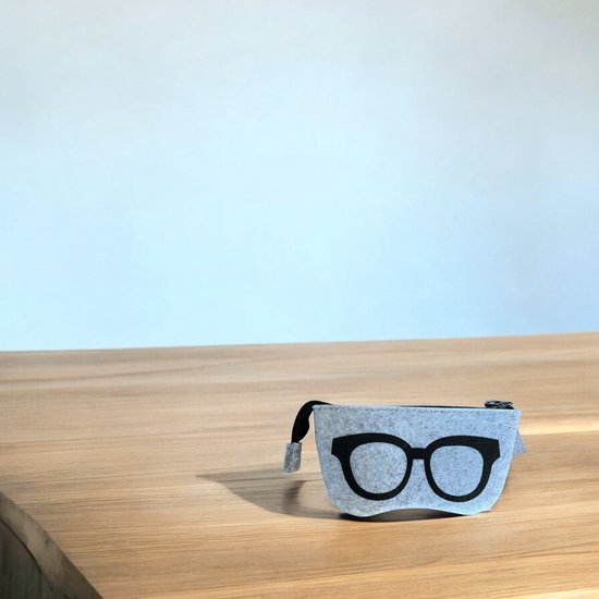 Brillenetui - Grijs - Vilt - Brillen etui - Bril Beschermer - Brillendoos - Brillenkoker - Brillenhoes