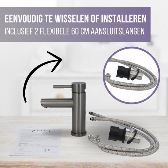 Luzzo® Como - RVS Wastafelkraan Laag