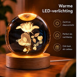DMG Supply 3D Kristallen Bol Lamp - USB Oplaadbaar - LED Lamp - Nachtlamp - Tafellamp - Bureaulamp