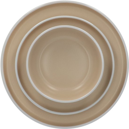 6 persoons Servies 18 delig Nordic style Keramiek - beige/wit