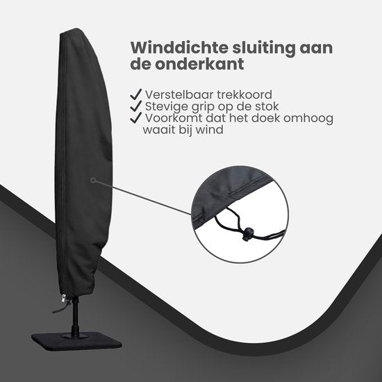 Parasolhoes - Zwart - Waterbestendige hoes voor Zweefparasol
