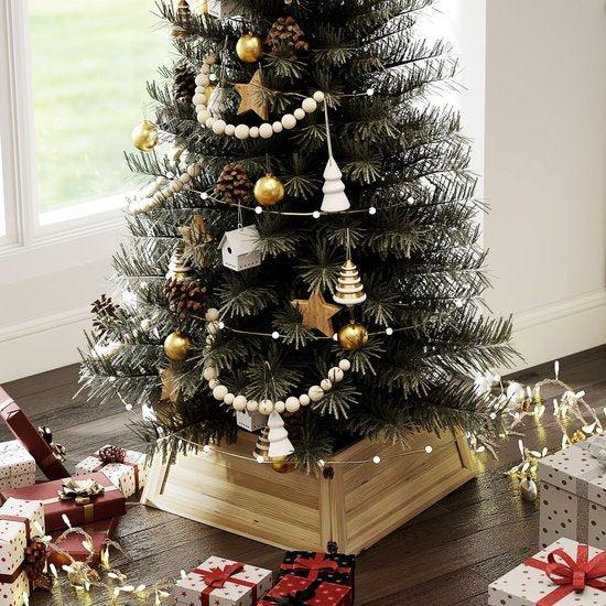 Houten Kerstboomrok 65 x 65 cm van vurenhout - Bruin