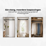 Douchestang Uitschuifbaar - Zwart - 66 cm tot 99 cm - Universeel - Douchestang zonder Boren - Douchestang Verstelbaar - Douchegordijnstang - Gordijnstang
