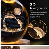 DMG Supply 3D Kristallen Bol Lamp - USB Oplaadbaar - LED Lamp - Nachtlamp - Tafellamp - Bureaulamp