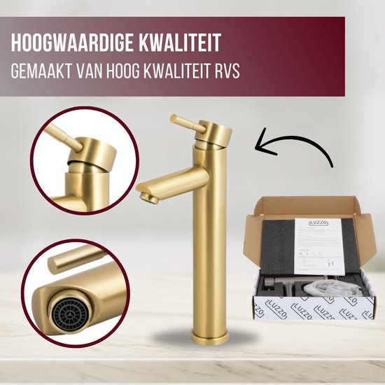 Luzzo® Como - RVS Wastafelkraan Hoog