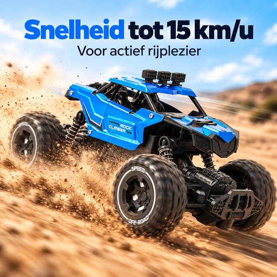 DMG Supply RC Auto - Bestuurbare Auto - Raceauto - Blauw - Binnen en Buiten - 15 km-u - Vanaf 7 Jaar