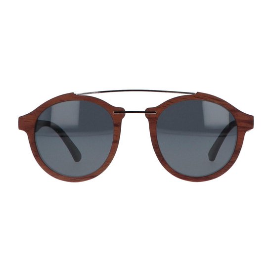 5one® Palermo Rosewood Houten Dames Zonnebril met grijze lens