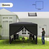 4goodz Partytent Paviljoen 3x3m - Opvouwbaar met 4 Zijwanden en Rits - zwart