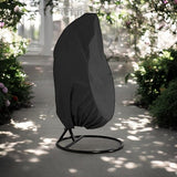 Beschermhoes Hangstoel Egg - Zwart - 190 x 115 cm - Waterproof - Universeel model - Hoes van Egg Chair - Waterdichte Beschermer voor Egg Stoel met Standaard
