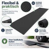 Kabelmat voor Vloer – Kabelbeschermer voor Laadkabel & Verlengsnoer – Oprolbare Kabelbrug – 3 mm Dik – Zwart – 180 X 40 cm