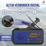 Noodradio Solar Opwindbaar - Powerbank Zonneenergie met - Noodpakket - Draagbare Radio