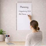 FLOKOO Whiteboard Sticker XL Zelfklevend (200 x 45 cm) met 4 Stiften met Wisser - Whiteboard Folie - Beschrijfbare Muursticker - Whiteboardsticker - Whiteboardfolie - Schoolbord Folie - Memobord Folie