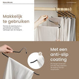 Luxe Broekhanger – 20 stuks – Metalen Kledinghangers – Kledingkast Organizer – Kleerhangers – Ruimtebesparende Broekhangers – Anti-slip - Zwart
