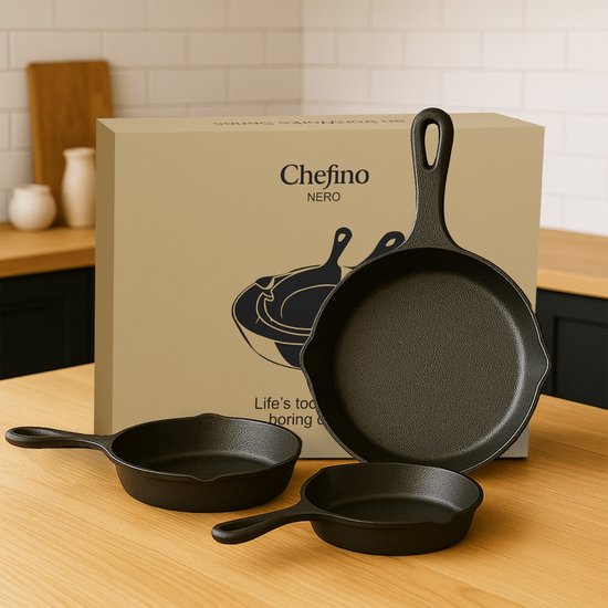 Gietijzeren Pannenset - Skillet Set - Pannenset - Gietijzeren voor Oven en - en