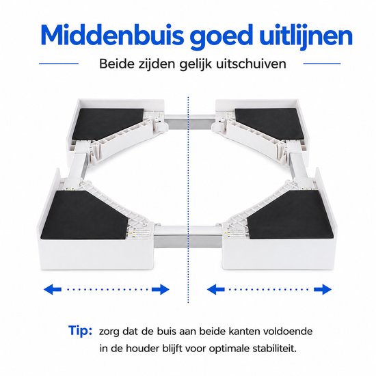 Tussenstuk Wasmachine Droger - Universeel - Stapelkit Wasmachine en Droger - Verstelbaar - Wit