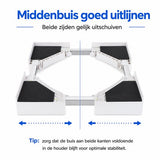 Tussenstuk Wasmachine Droger - Universeel - Stapelkit Wasmachine en Droger - Verstelbaar - Wit