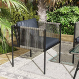 4goodz Tuinmeubelset 4-delig met salontafel, bank en 2 stoelen
