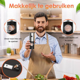 Vesfy Elektrische Peper en Zoutmolen Set - USB Oplaadbaar met Laadstation - XXL - Instelbare Maalgraad - LED Licht - BBQ Accessoires - Pepermolen