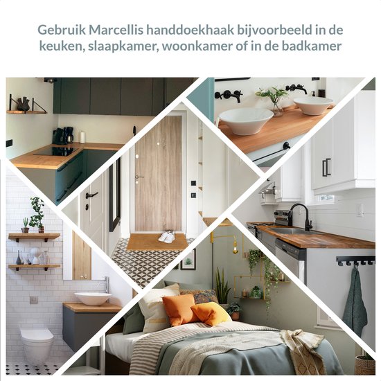 Marcellis - Industriële handdoekhaak - ophanghaak - haken - staal - incl. bevestigingsmateriaal