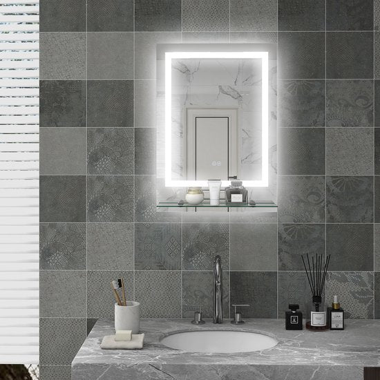 Badkamerspiegel 50x70 cm met Verlichting en Planchet