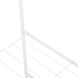 Kledingrek Staand – Kledingrek met Planken – Garderoberek Metaal – Open Kast – Kapstokrek – Wit – Voor Slaapkamer en Hal
