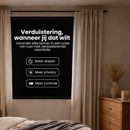 Verduisteringsfolie - Zwart - Raamfolie verduisterend
