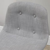 5-delige Bartafel met 4 Stoelen - Comfortabele Dikke Linnenlook Stoelbekleding - Grijs