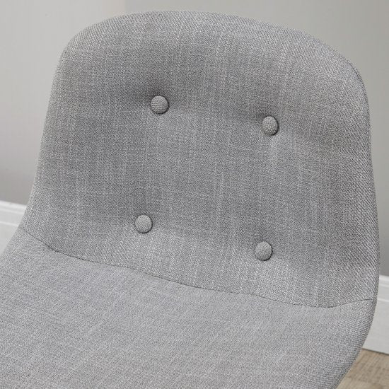 5-delige Bartafel met 4 Stoelen - Comfortabele Dikke Linnenlook Stoelbekleding - Grijs